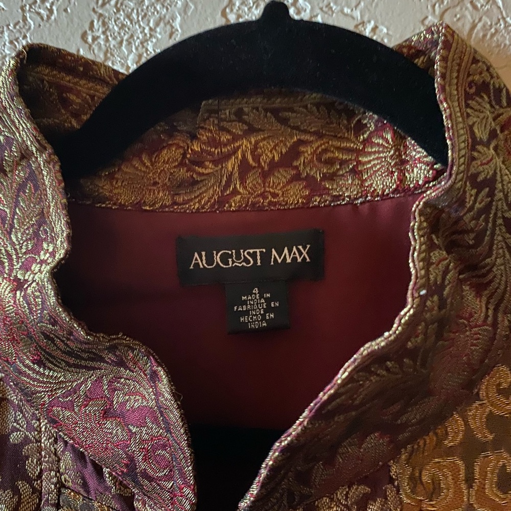 August Max Mandarin Collar Multi Colored Jacket S… - image 2